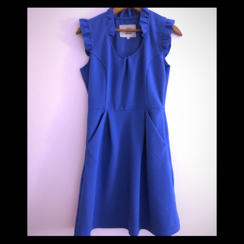 Blue Cap Sleeve Dress